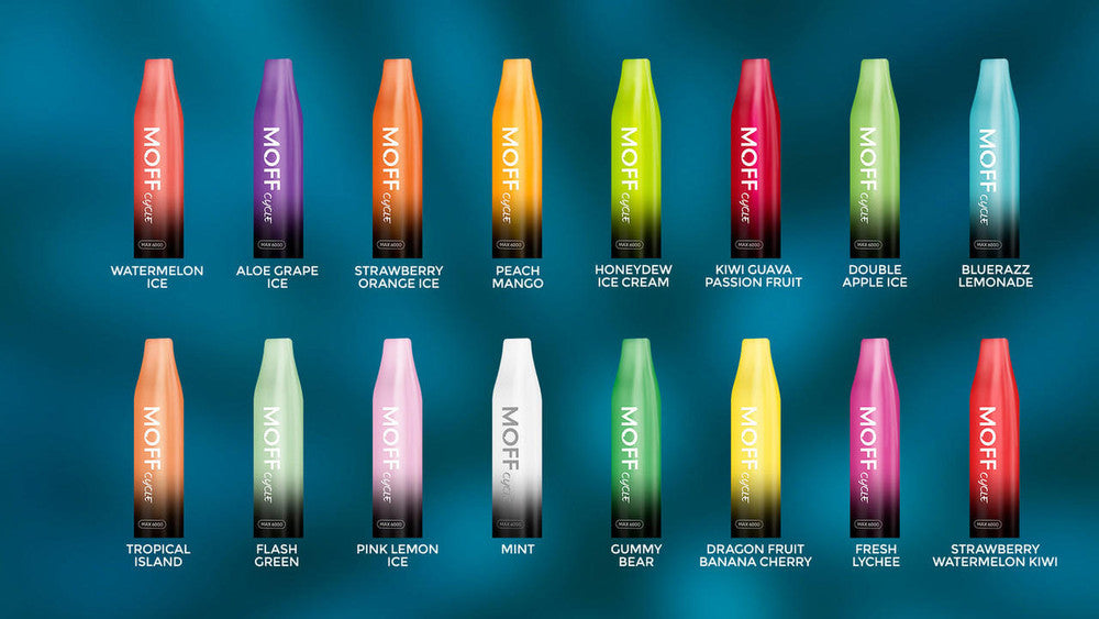 MOFF CYCLE BAR DISPOSABLE 6000 puffs (INCLUDED SMART BATTERY DEVICE) | THE VAPE SITE MOFF CYCLE BAR DISPOSABLE 6000 puffs (INCLUDED SMART BATTERY DEVICE) | THE VAPE SITE